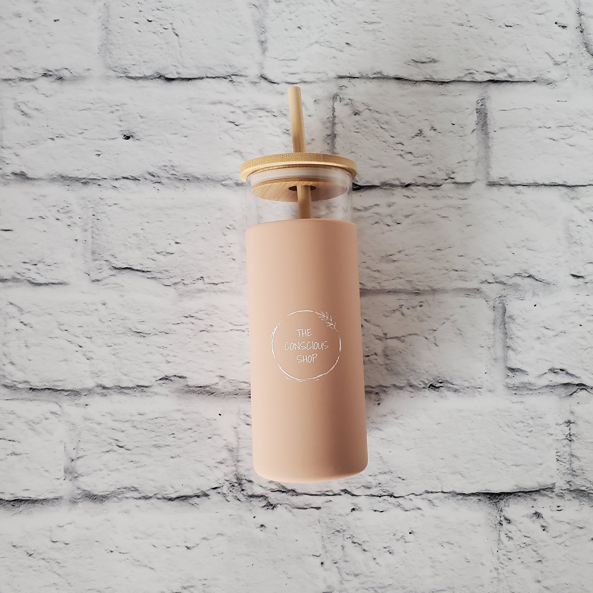 Grow with The Flow Glass Water Bottle with Bamboo Lid